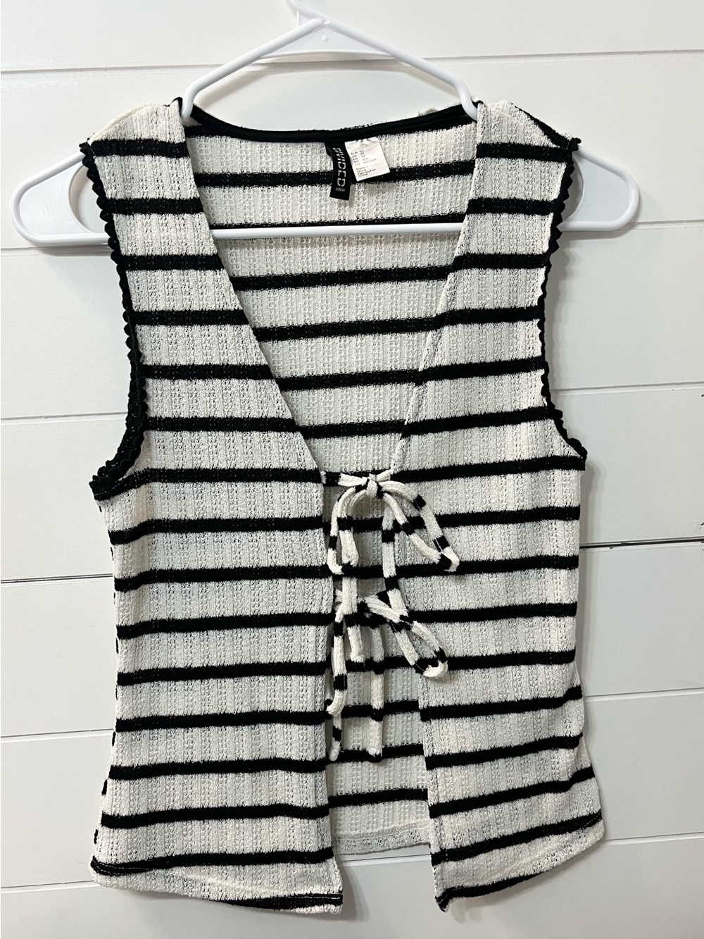 H&M striped tie-front knit vest